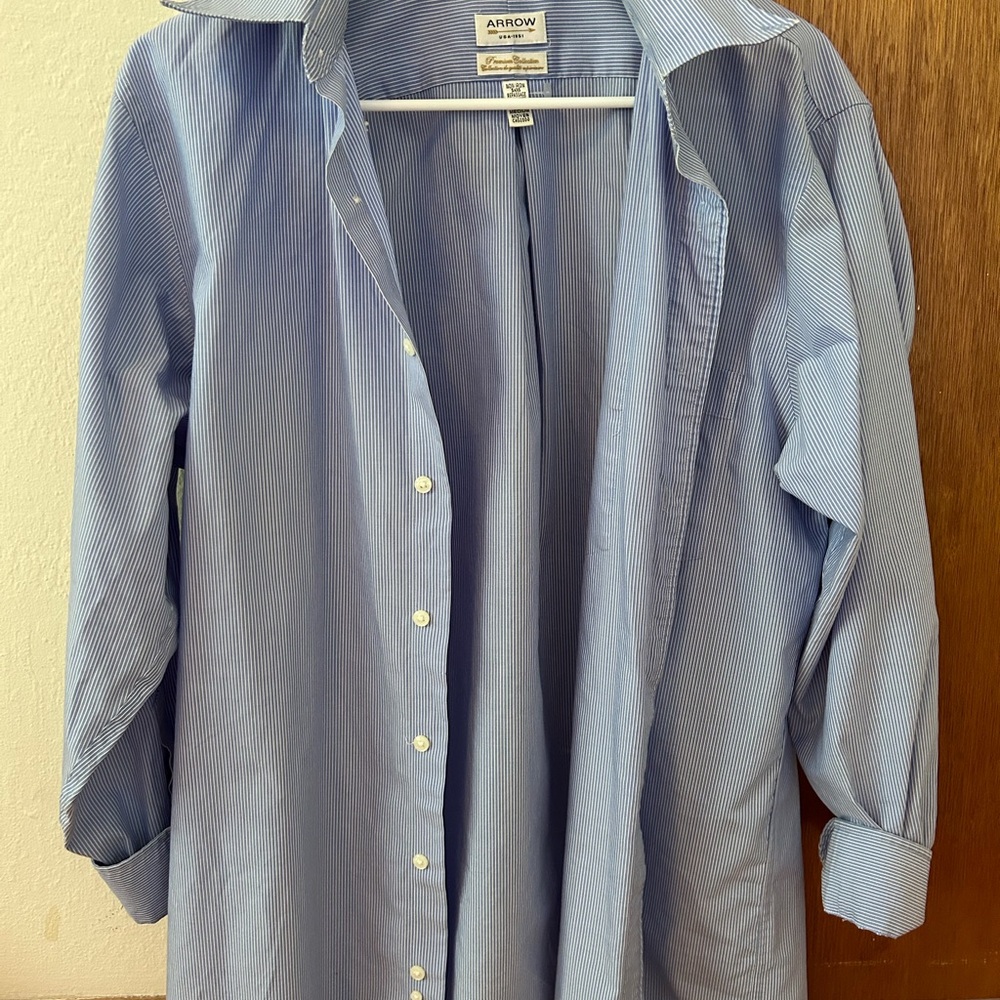 Arrow Blue Striped Button-Up Shirt